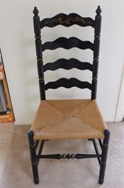 One of 6 traditional rope seat chairs.