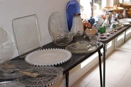 Fenton, lead crystal, decorative pieces, food platters.