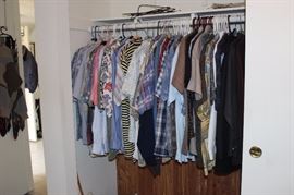 Mens clothing, polo shirts, long and short sleeved, jeans, suits and coats, rain jackets and sports coats.
