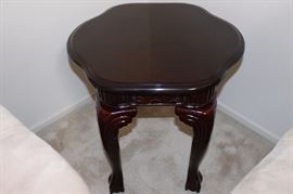 One of two matching end tables.