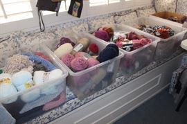 Boxes of yarn.