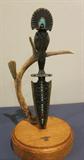 Charlie Pratt Dagger with Inlaid Turquoise and Antler Base