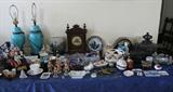 Cut glass, Clocks, Hummells, Lamps, Toy Stoves, Cookie Jar, MIsc