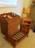 Wicker Hamper, Toy Doll Bed