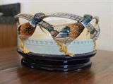 Eichwald Czech Majolica Pheasant Bowl