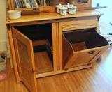 Primitive Pine Kitchen Cupboard with flour bin