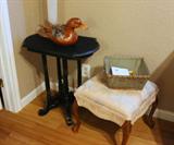Victorian table painted black, Footstool