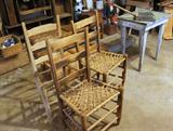 Primitive Chairs, really cool with rawhide woven seats