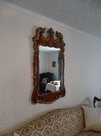Chippendale style gilt & wood mirror.