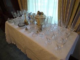 Crystal stemware plus misc.