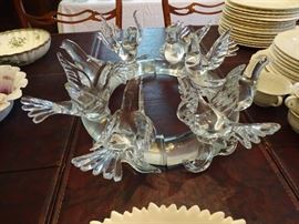 Crystal bird centerpiece.