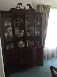 Mahogany china cabinet (part of dining room suite).