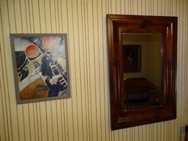 Oil painting & Ogee mirror.