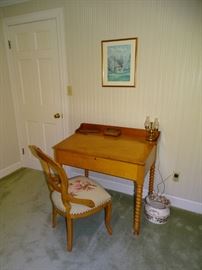 Slant front antique desk.