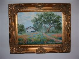 Vintage bluebonnet painting