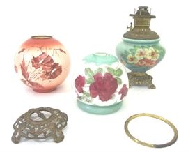 Victorian kerosene gone with the wind lamp parts 