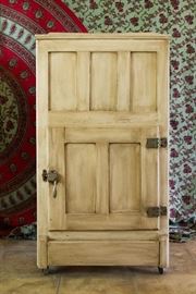 Antique Oak Ice Box with Pickled Finish  $120.00