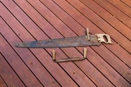 Antique Tree Saw  $22.50 and 2 Handed Plane Saw $27.00 
