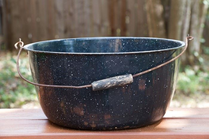 Speckled Enamel Antique Bucket  $45.00