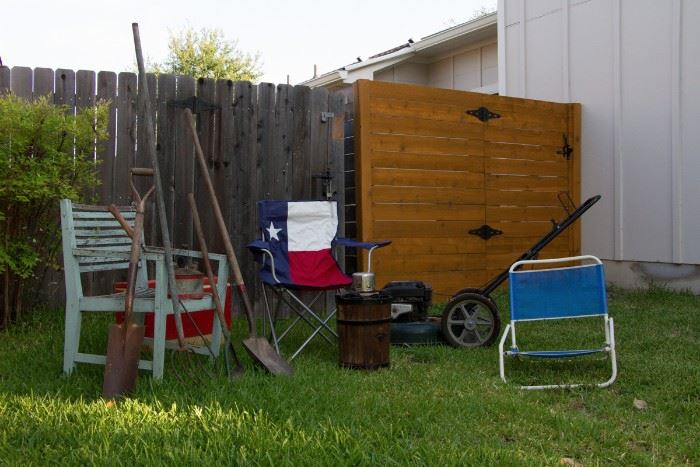 Chairs, Mower, Cooler, Ice Cream Maker, Yard Tools:              Plenty for weekend chores and fun!