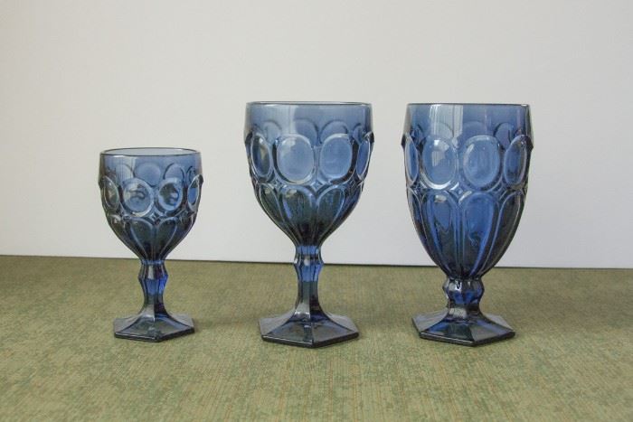 Vintage Blue Stem Ware, 4 sets available.  Set of 4 $22.50ea.