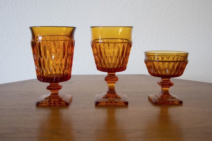 Amber Stemware.  Set of 4  $22.50ea.                       
6 sets available.