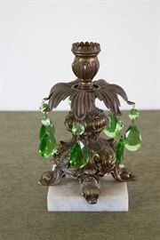 Lamp Base with Green Crystal Prisms & Marble Base  $45.00
