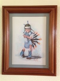 Sherry Kelley, Texas Artist, Signed by Artist.  Native American Child             16"x19"  $27.00