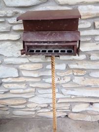 Vintage Metal Bird Feeder with Hanging Seed Dish  $60.00