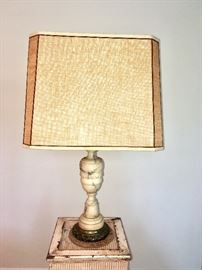 Vintage White Marble and Brass Base Lamp $120.00 