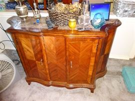 Buffet table with marble top