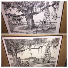 2 signed Floyd Sonnier prints--One is an "artist proof"