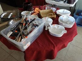 Corning ware, kitchen utensils