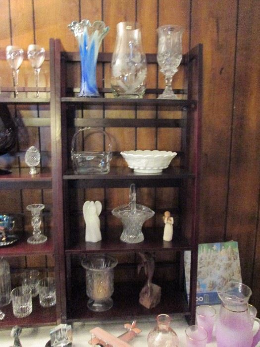 Cut glass & crystal and  decorative glass by Blenko, Fenton, and European makers
