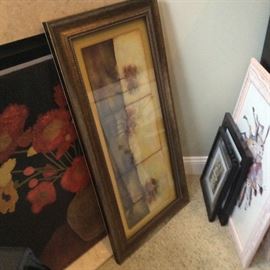 SOME OF MANY FRAMED ART PIECES