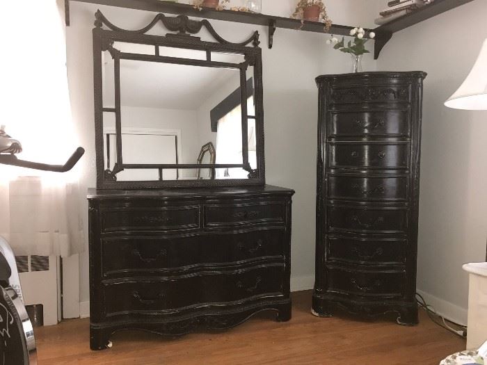 Bedroom Dresser, Mirror and Lingerie Chest
