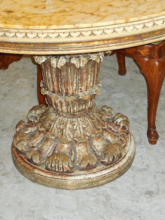 Italian Marble Round Table base detail