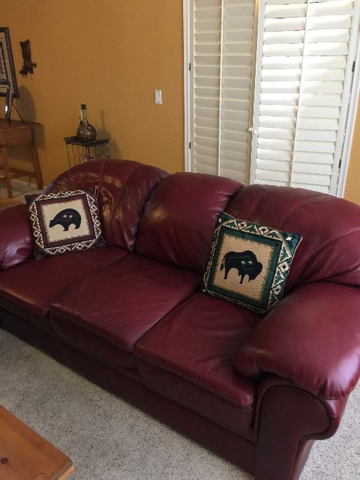 3 seat leather couch