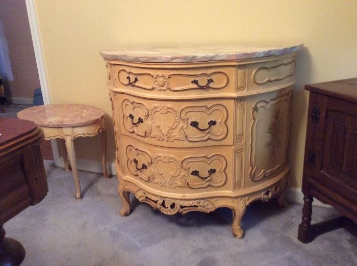 French provincial commode - perfect for bathroom vanity.