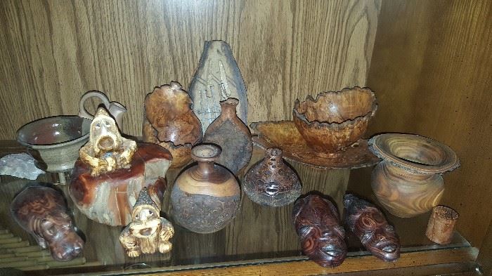 Burled wood figurines
