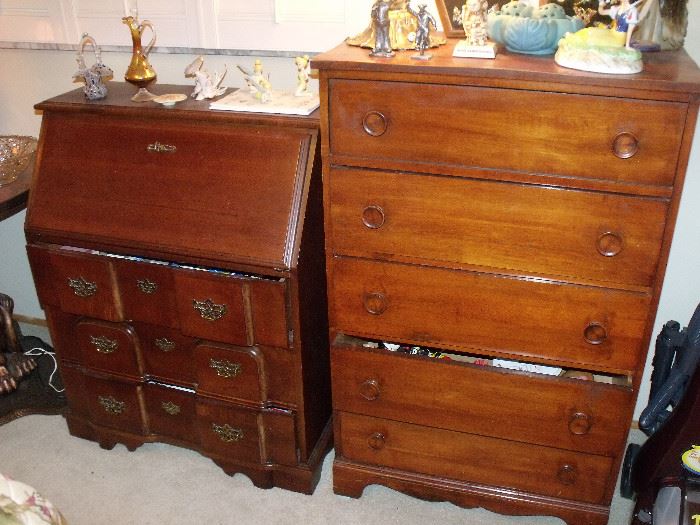 Secretary and chest of drawers