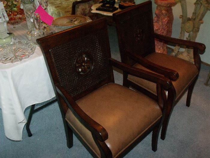 Pair stately chairs