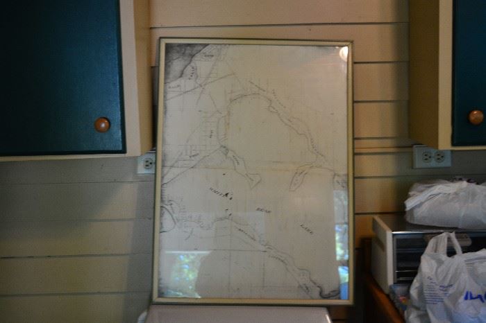 Very old map of White Bear Lake - framed.