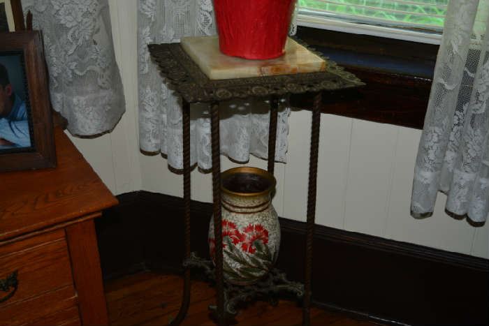 Antique marble stand, vase