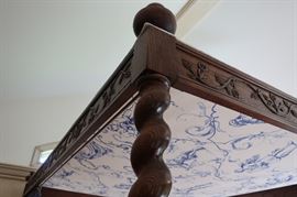 Walnut 4 Poster Bed w/Drapery