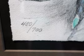 LeRoy Neiman “Polo Lounge” # 480/700 2 Piece Framed Picture