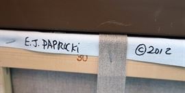 Eugene Paprocki Street Scene Oil Painting 29”x23”