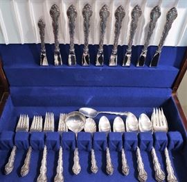 Wallace Sterling Flatware “Feliciana” Pattern 48pcs Service for 8 w/Several Sterling Severing Pieces