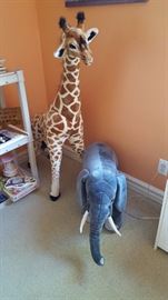 Stuffed Giraffe and Elephant