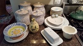 Canister Set Speckle Blue